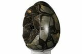 Septarian Dragon Egg Geode - Black Crystals #124472-2